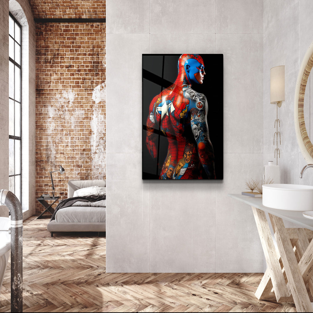 ・"Tattooed Body 4"・Designers Collection Glass Wall Art