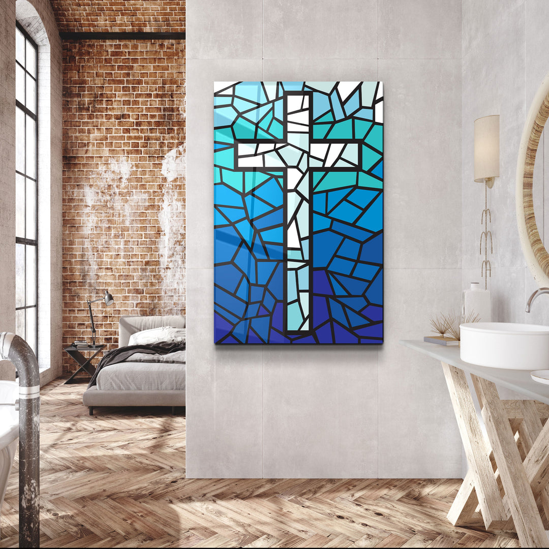 ."Cross". Designers Collection Glass Wall Art