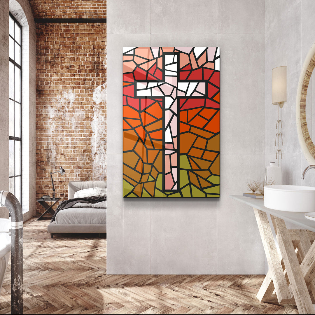 ."Cross". Designers Collection Glass Wall Art