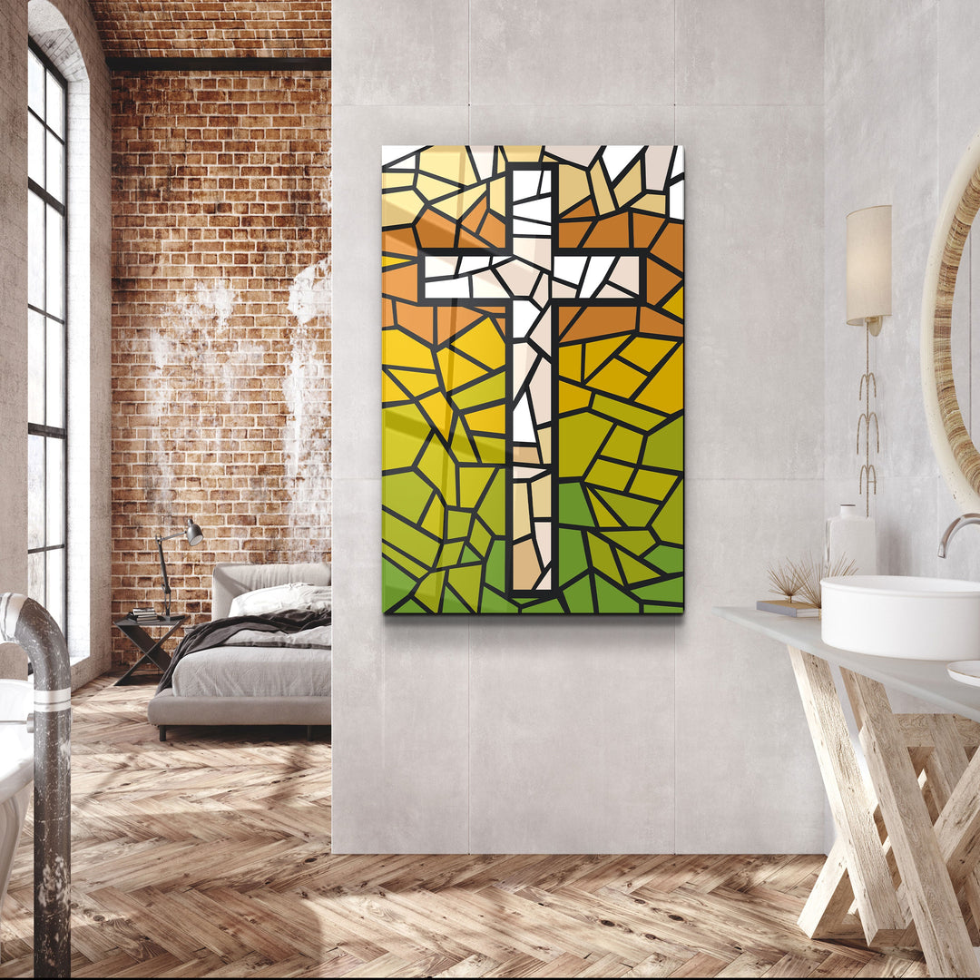 ."Cross". Designers Collection Glass Wall Art