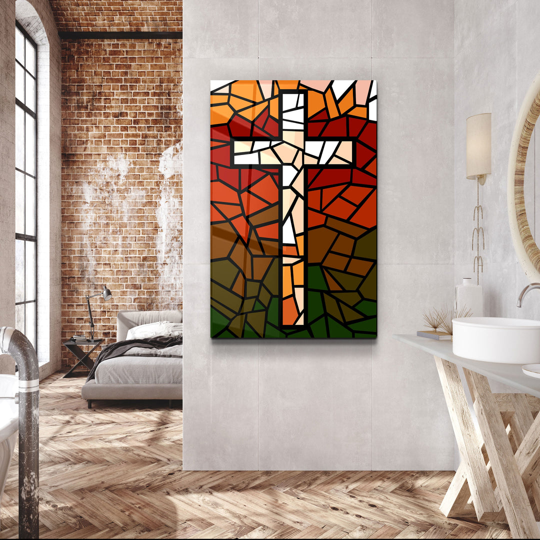 ."Cross". Designers Collection Glass Wall Art