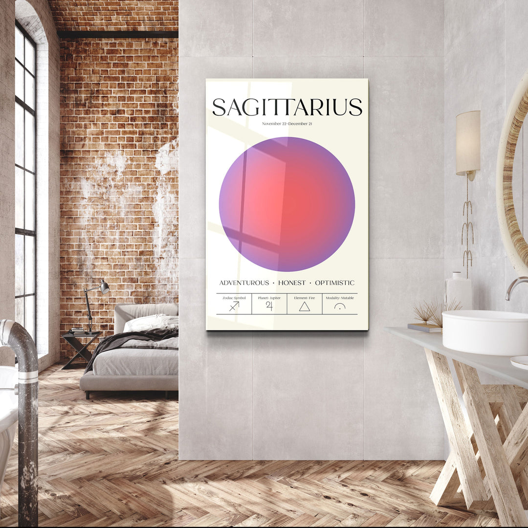 ."Sagittarius - Aura Collection". Zodiac Glass Wall Art