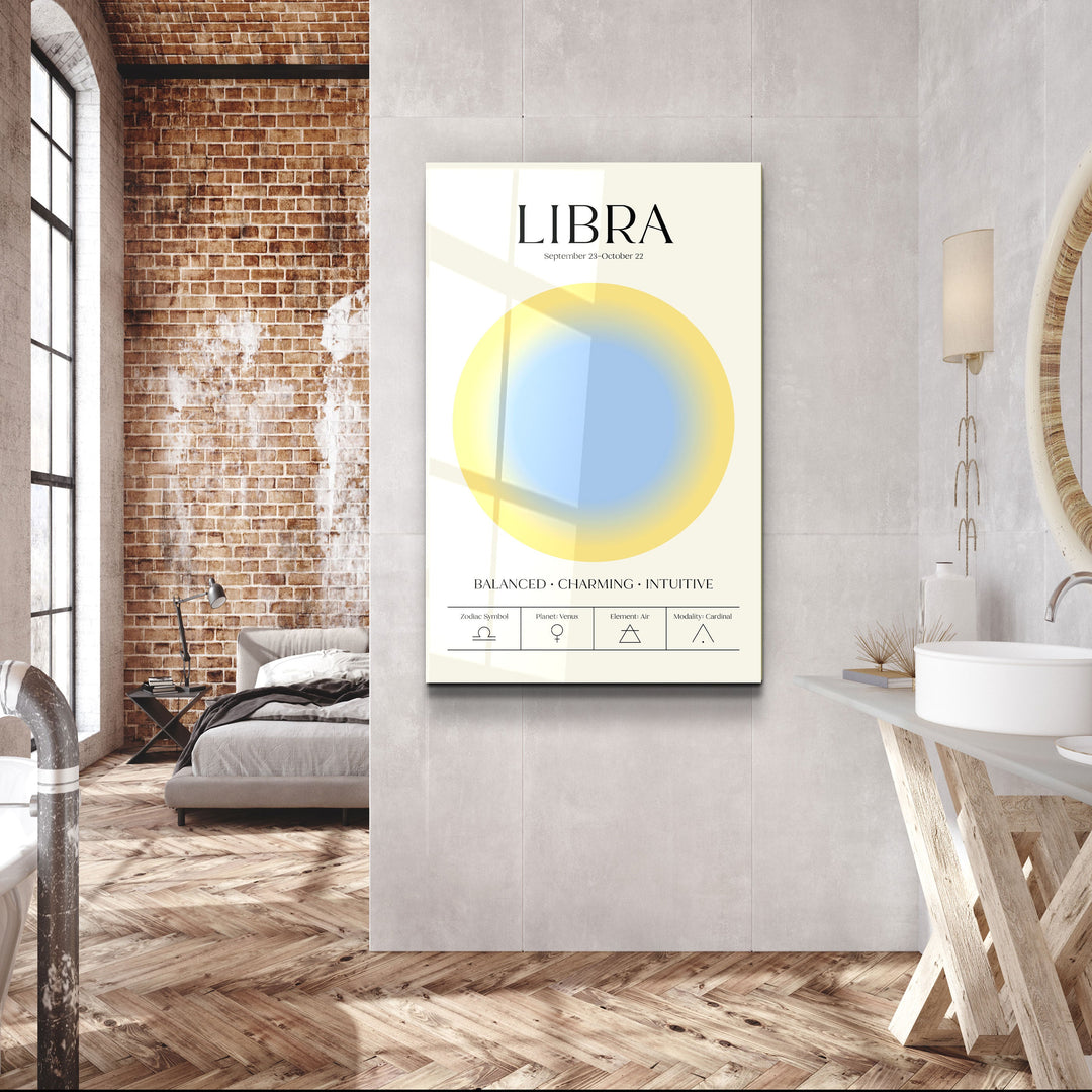 ."Libra - Aura Collection". Zodiac Glass Wall Art