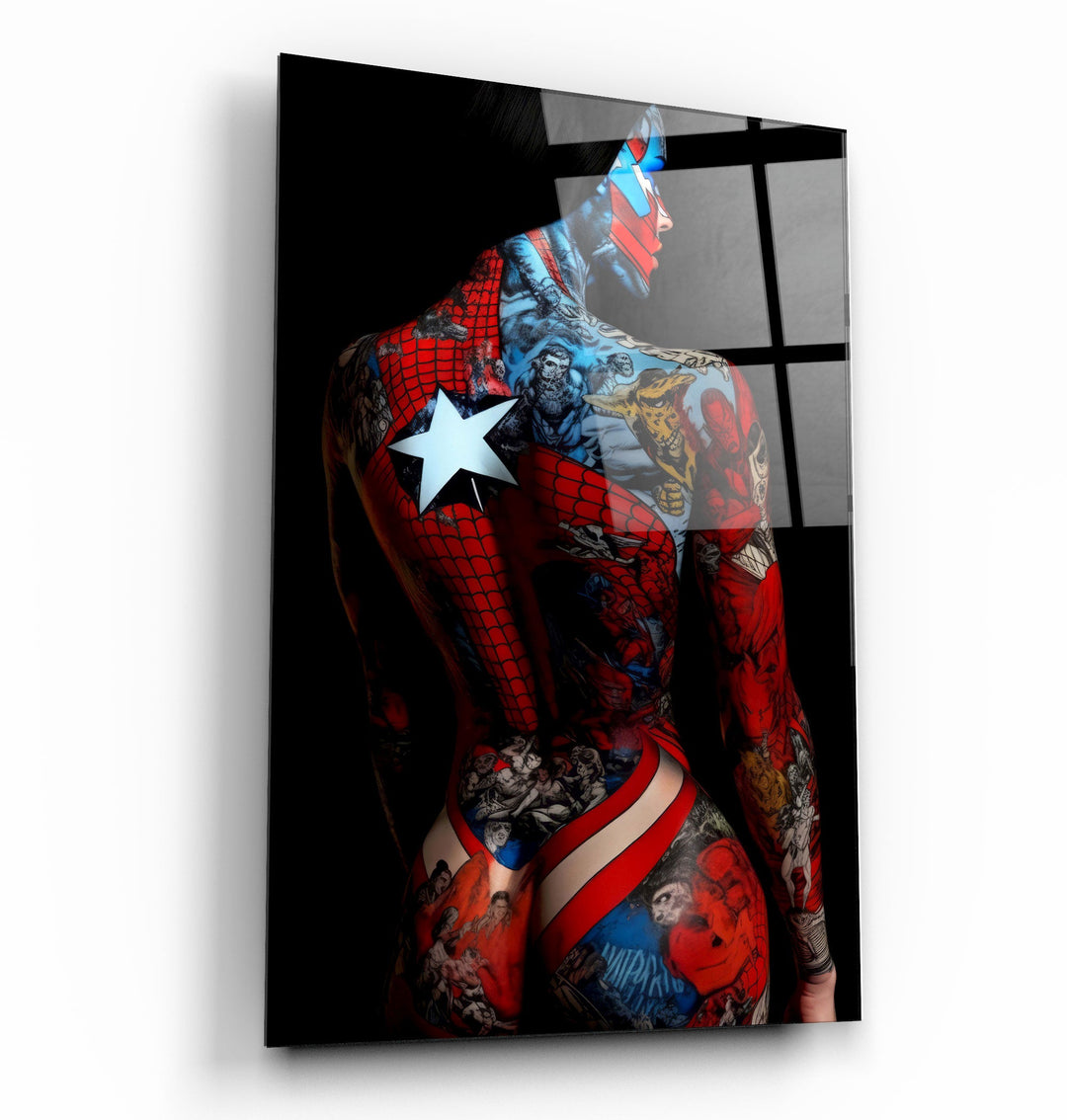 ・"Tattooed Body 2"・Designers Collection Glass Wall Art