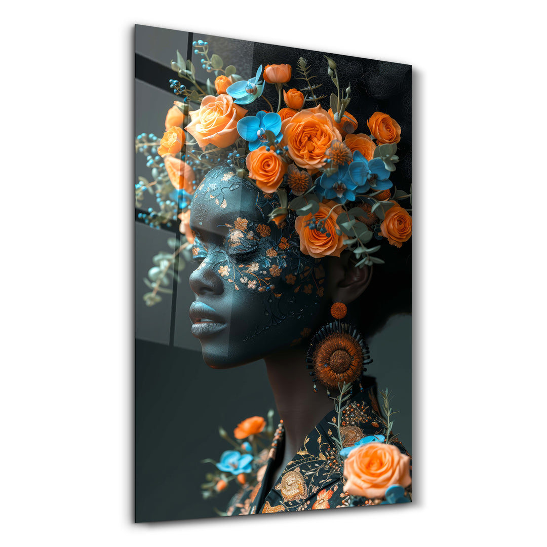 Orange Roses - Glass Wall Art