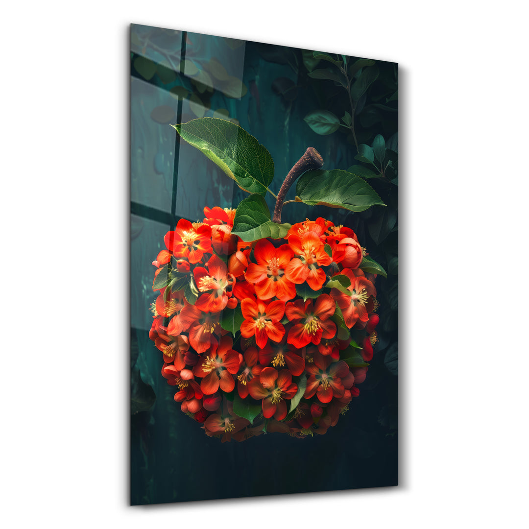 Apple Flowers - Contemporary Glass Wall Art