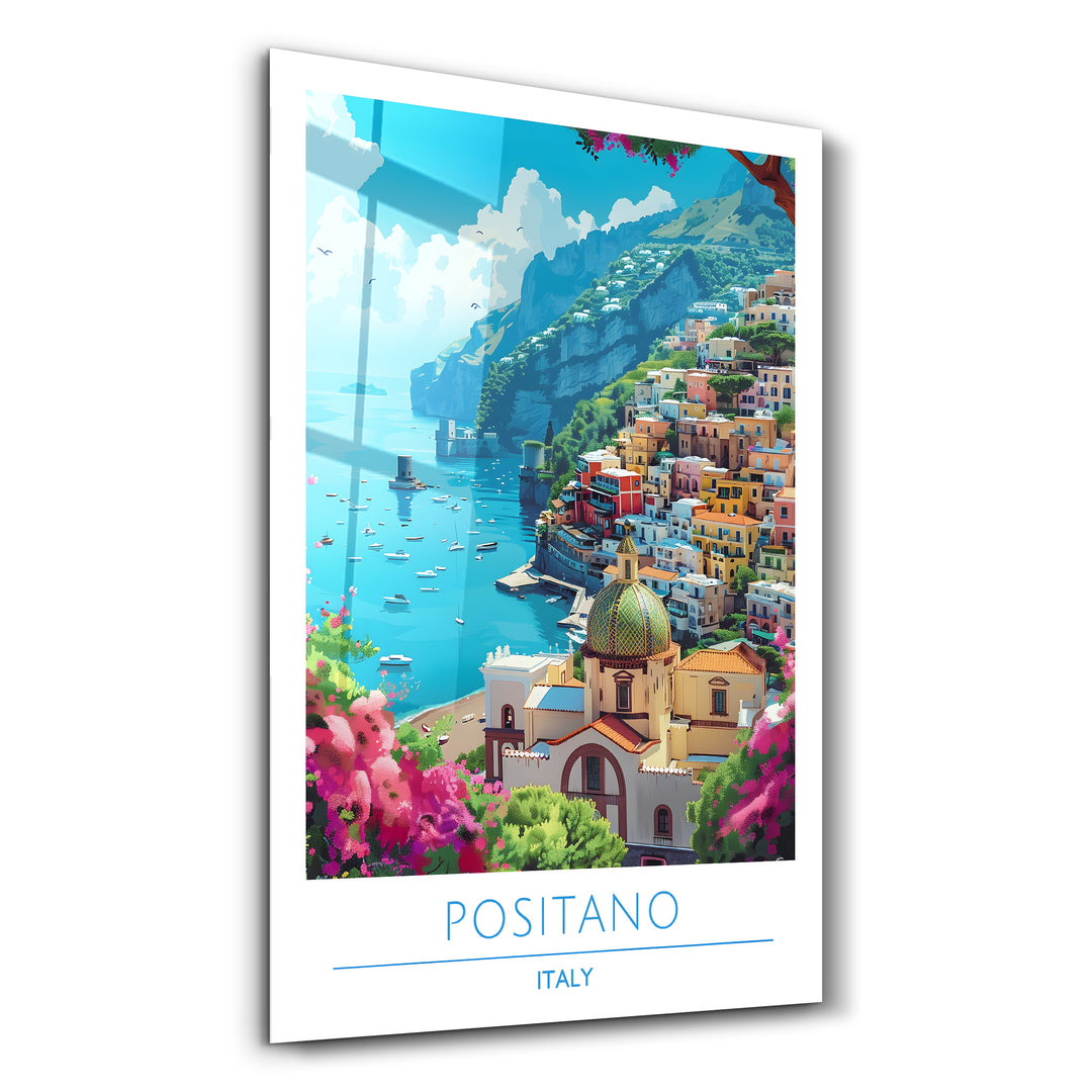 Positano Italy-Travel Posters | Glass Wall Art