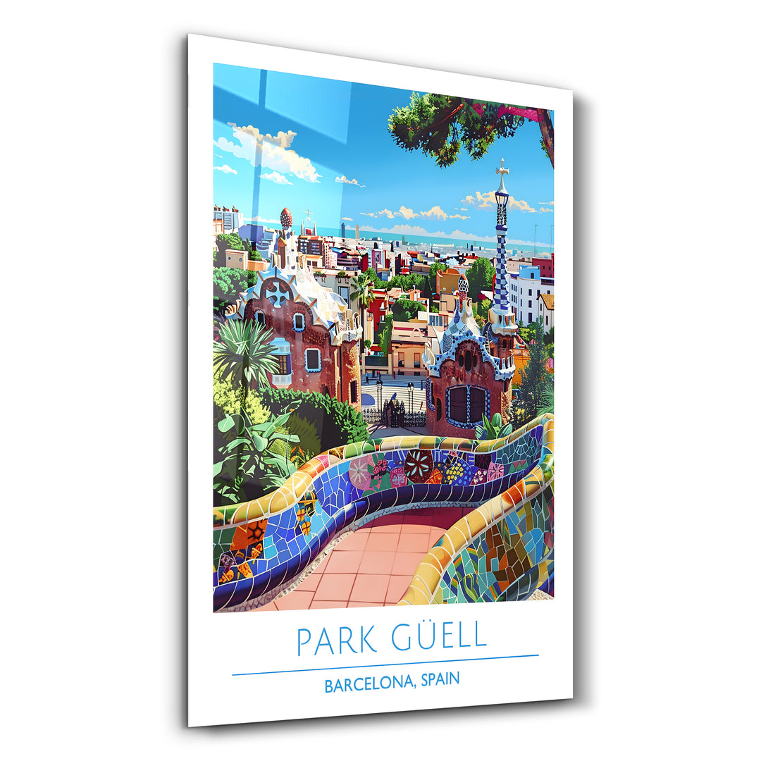 Park Guell-Barcelona Spain-Travel Posters | Glass Wall Art