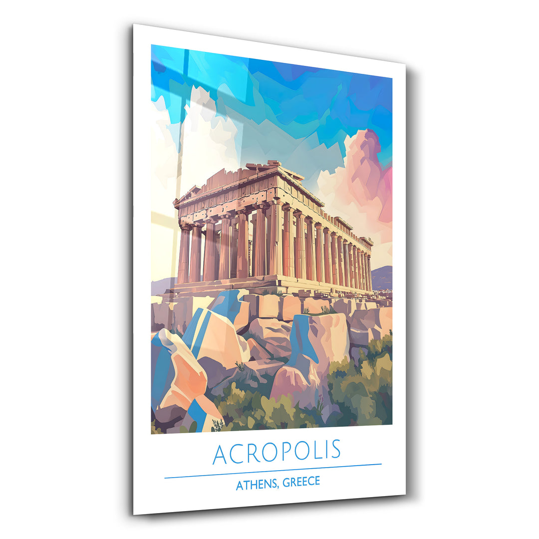 Acropolis-Athens Greece-Travel Posters | Glass Wall Art