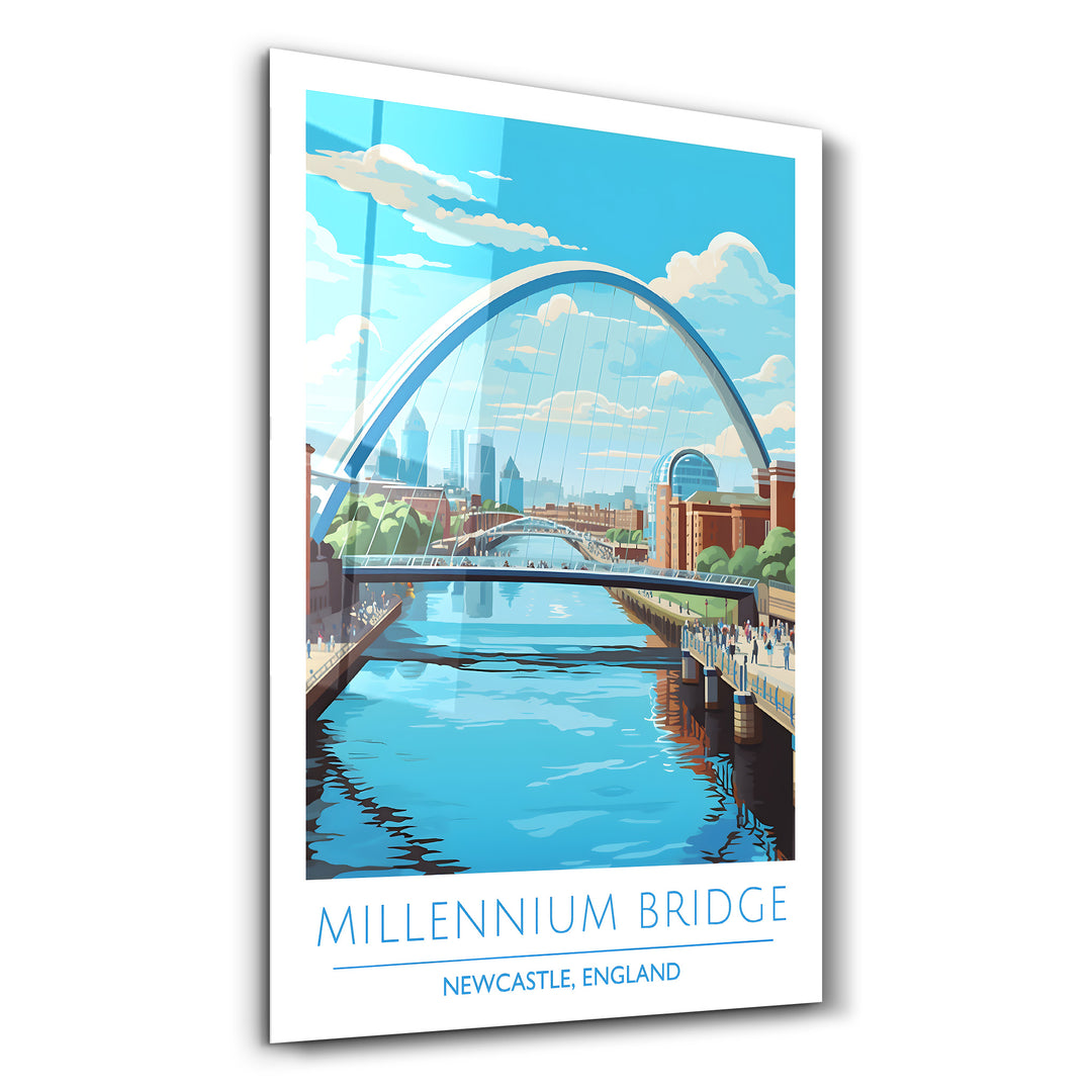 Millennium Bridge-Newcastle England-Travel Posters | Glass Wall Art