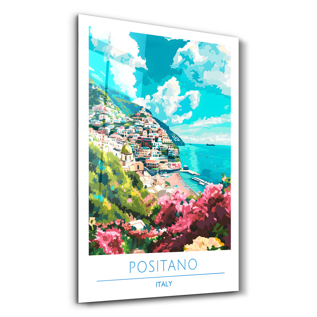 Positano Italy-Travel Posters | Glass Wall Art