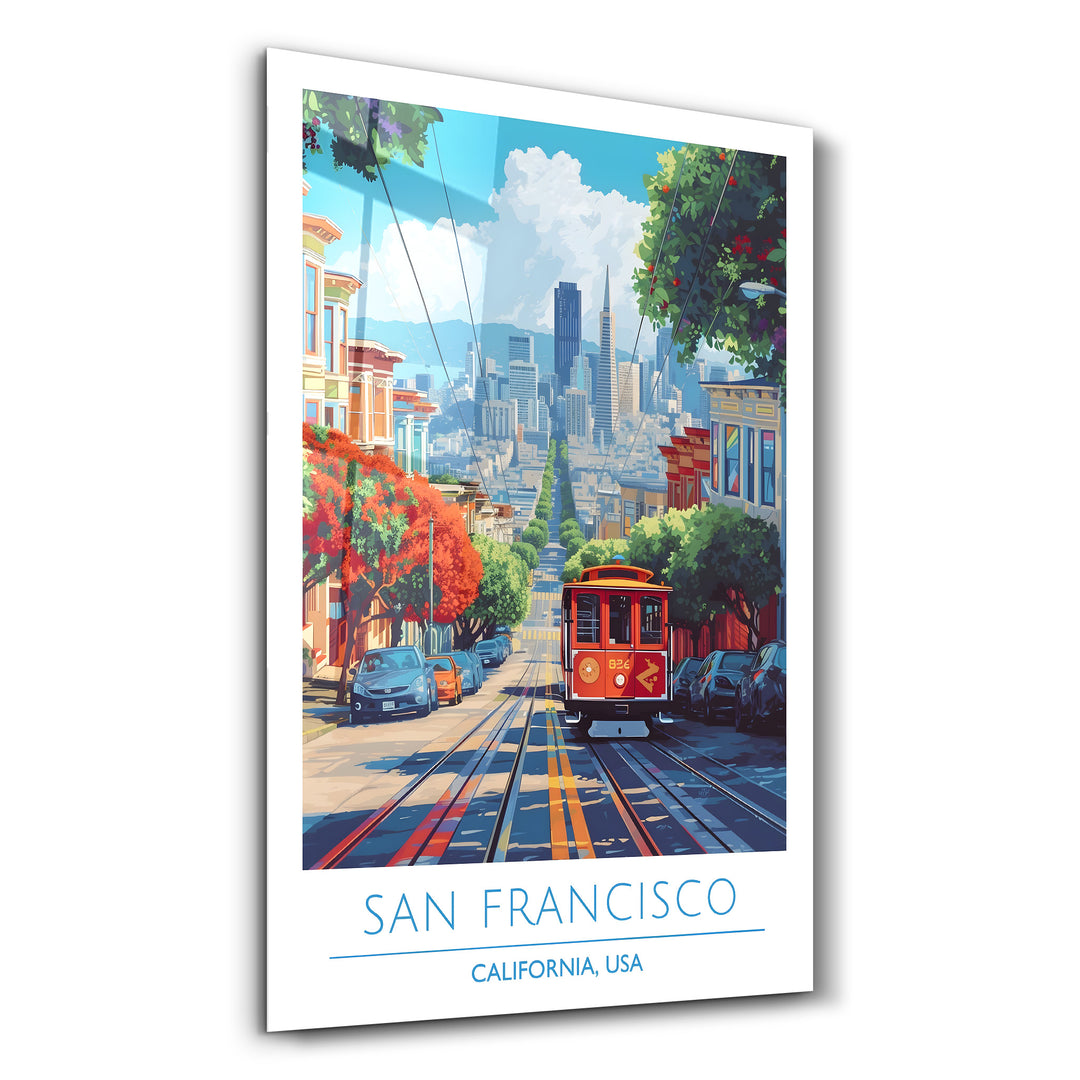 San Francisco-California USA-Travel Posters | Glass Wall Art