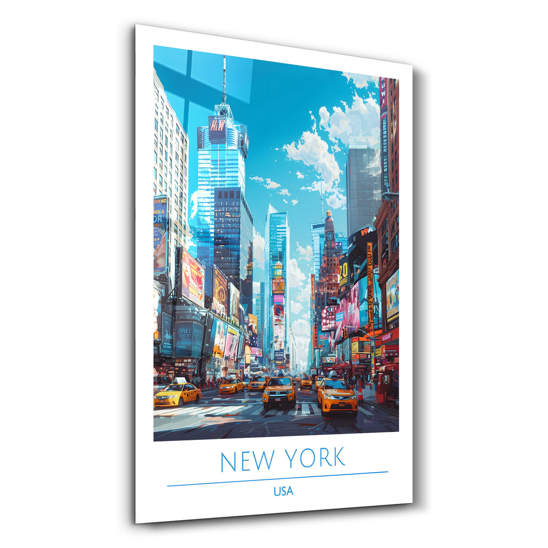 New York USA-Travel Posters | Glass Wall Art