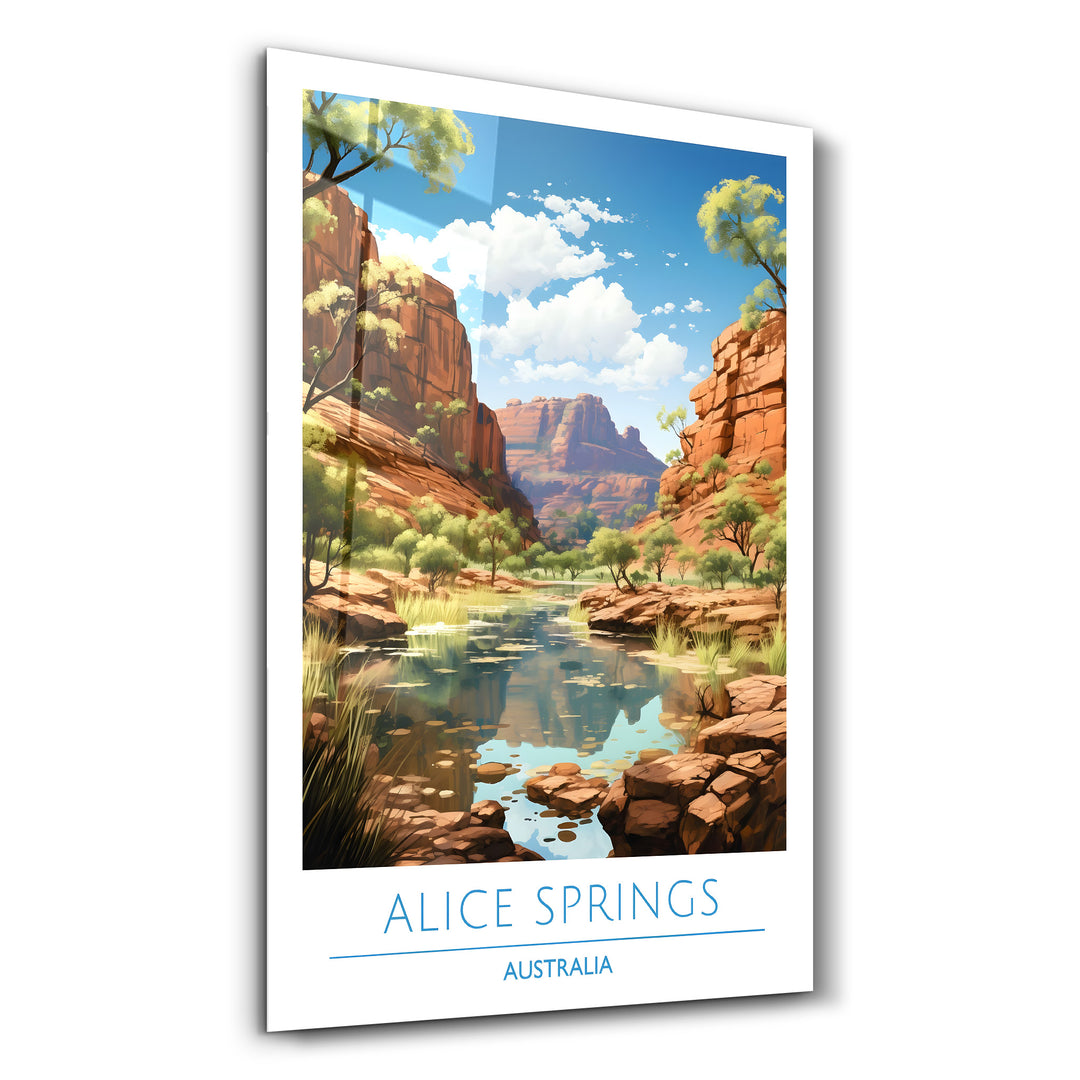 Alice Springs Australia-Travel Posters | Glass Wall Art