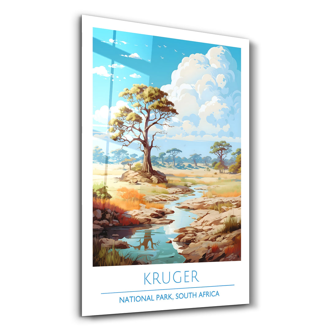 Kruger-National Park South Africa-Travel Posters | Glass Wall Art