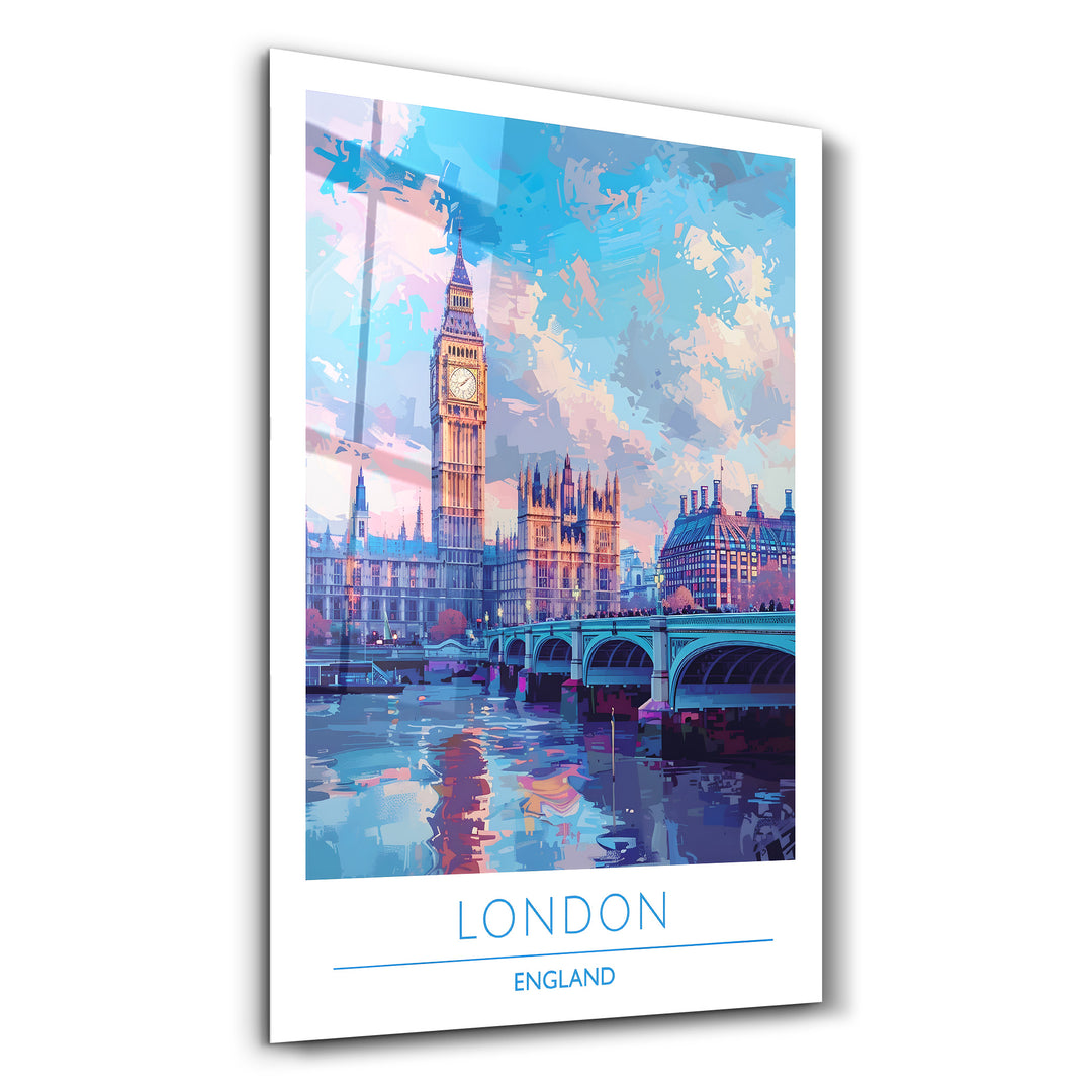 London England-Travel Posters | Glass Wall Art