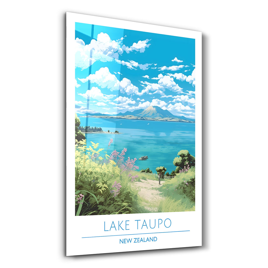 Lake Taupo New Zealand-Travel Posters | Glass Wall Art