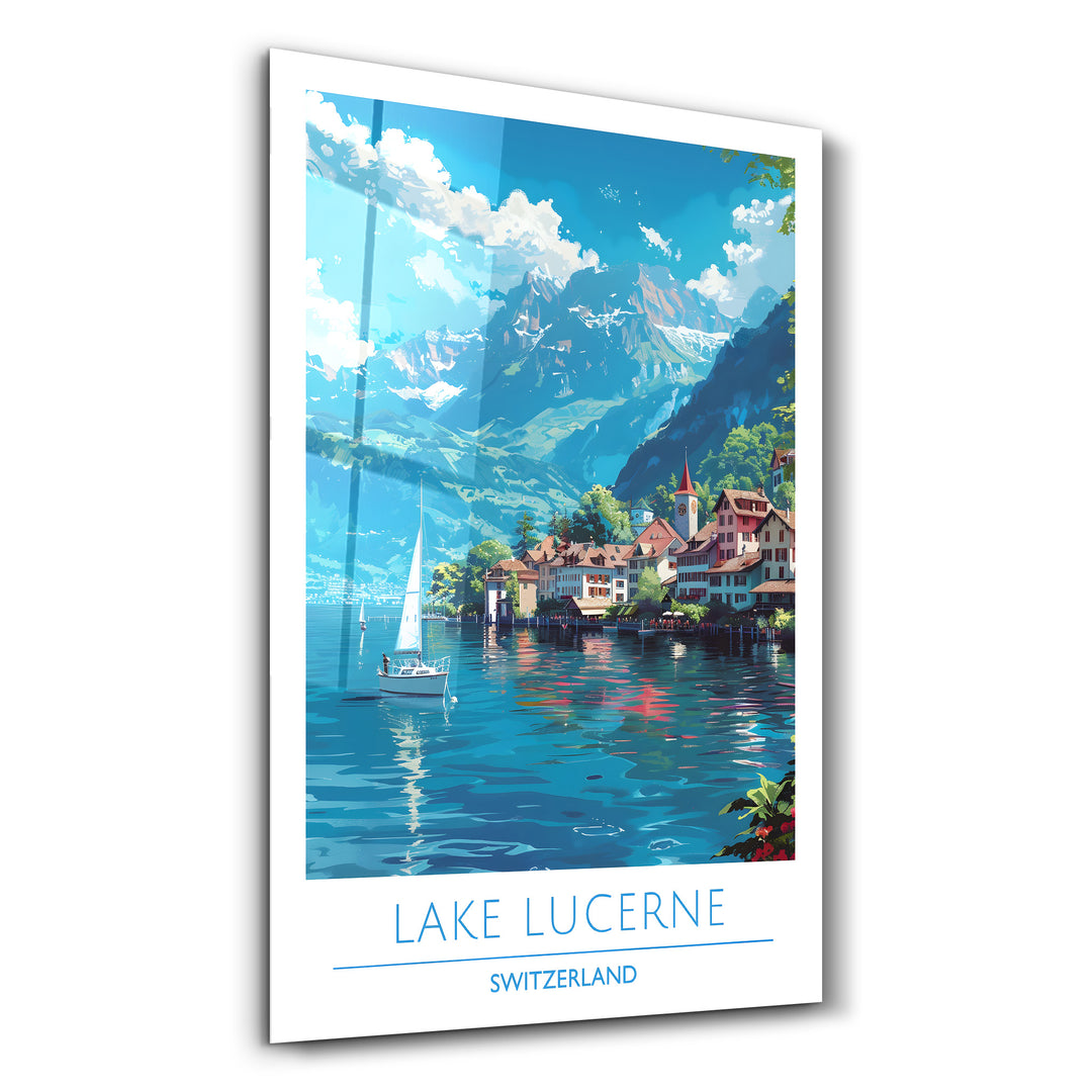 Lake Lucerne Switzerland-Travel Posters | Glass Wall Art