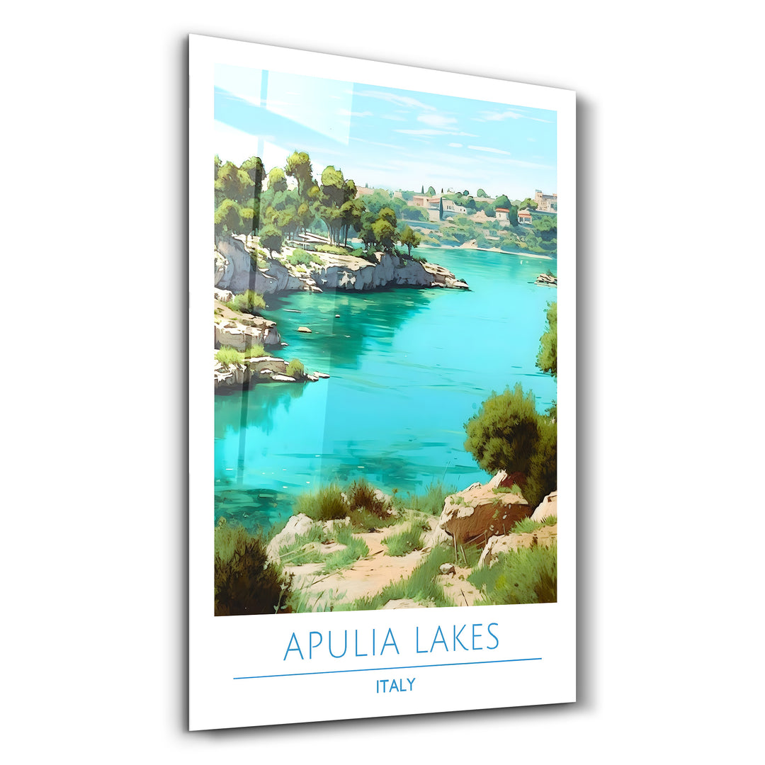 Apulia Lakes Italy-Travel Posters | Glass Wall Art