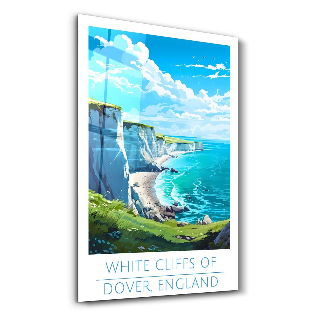 White Cliffs of Dover England-Travel Posters | Glass Wall Art