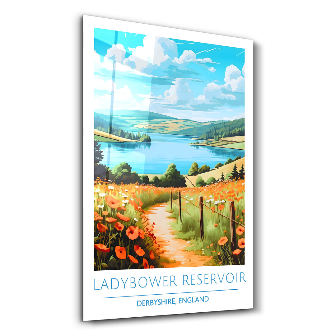 Ladybower Reservoir-Derbyshire England-Travel Posters | Glass Wall Art