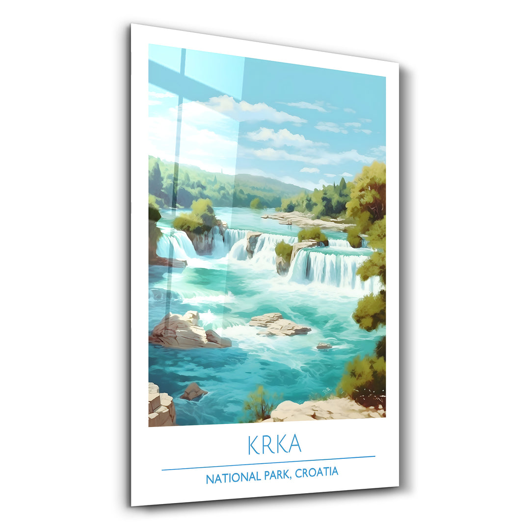 Krka-National Park Croatia-Travel Posters | Glass Wall Art