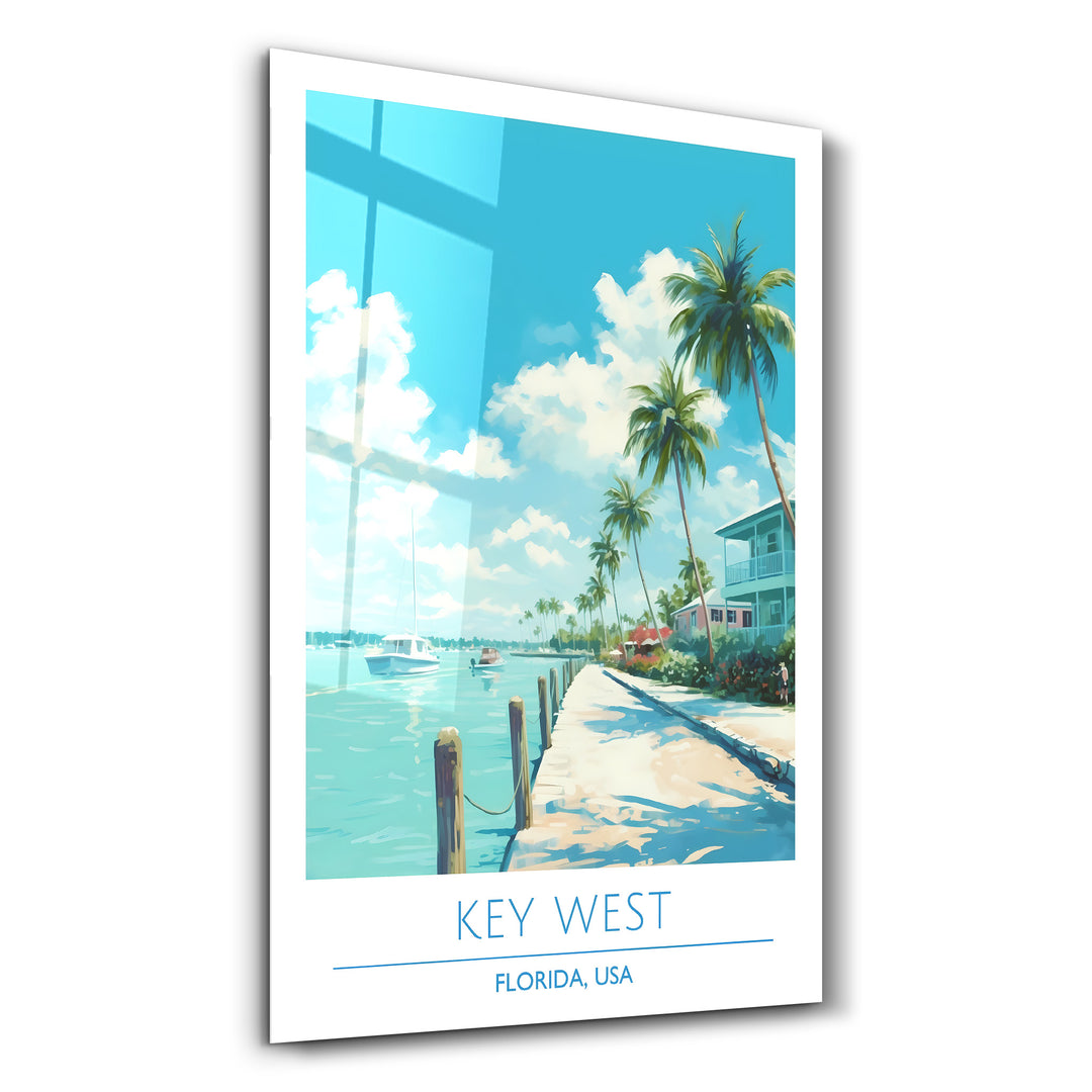 Key West-Florida USA-Travel Posters | Glass Wall Art