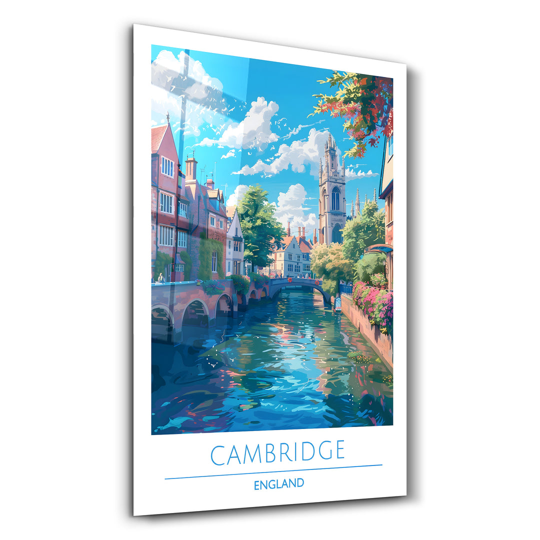 Cambridge England-Travel Posters | Glass Wall Art