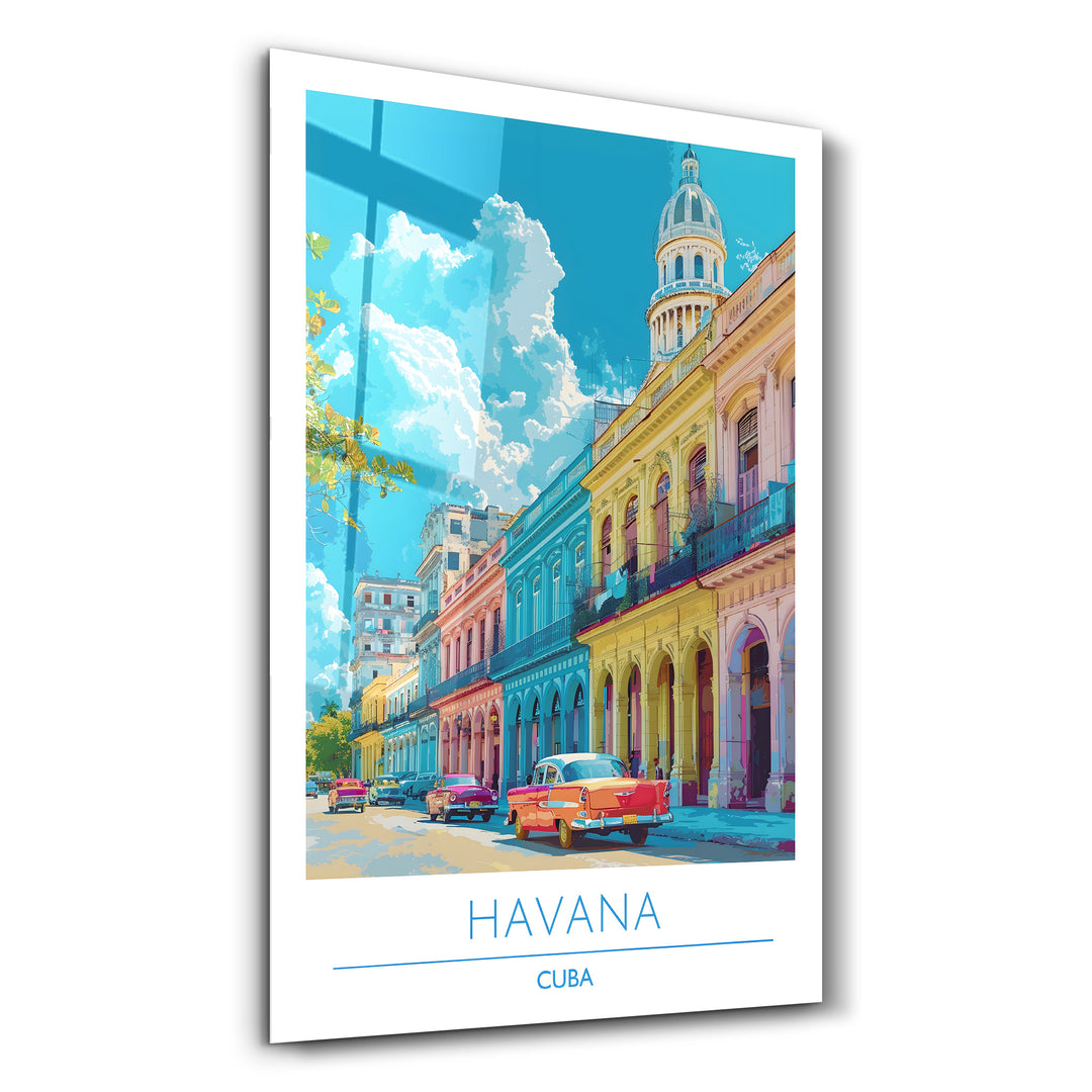 Havana Cuba-Travel Posters | Glass Wall Art