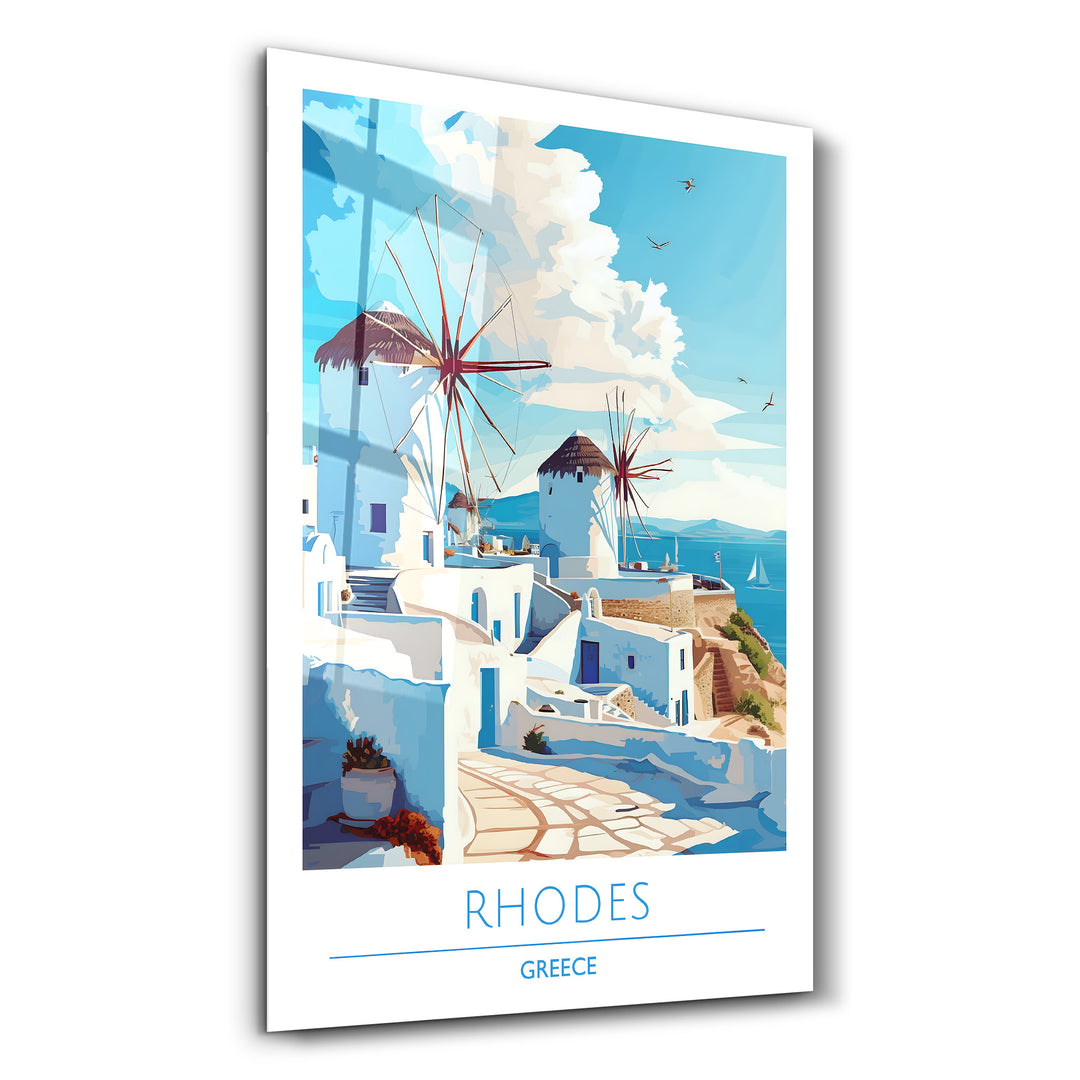 Rhodes Greece-Travel Posters | Glass Wall Art