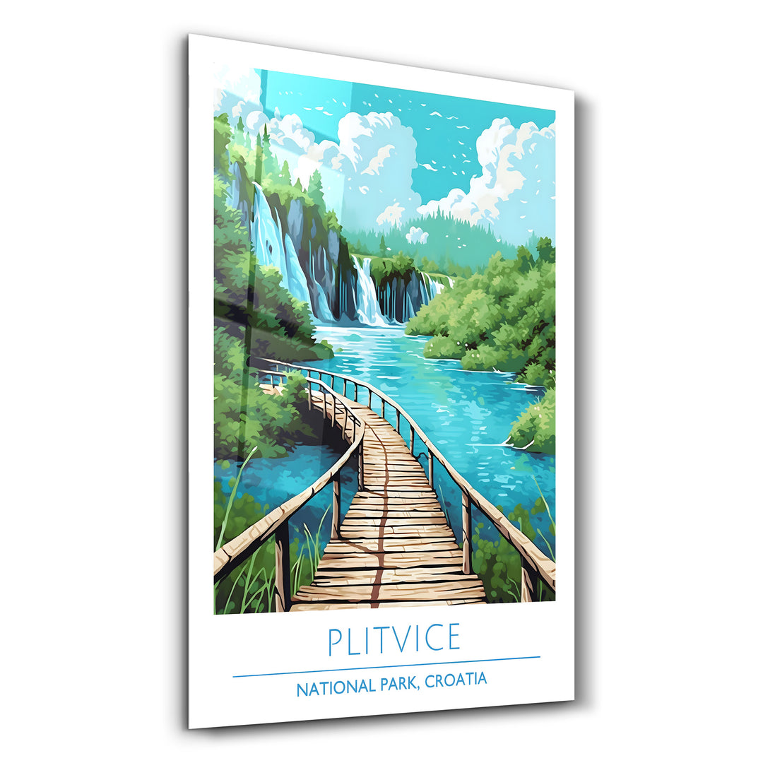 Plitvice-National Park Croatia-Travel Posters | Glass Wall Art