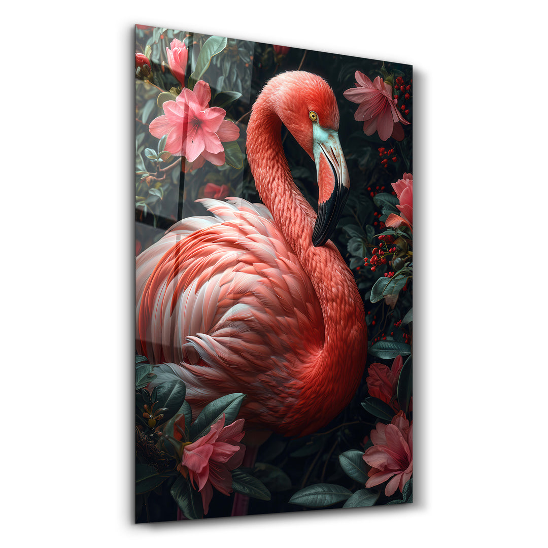 Beautiful Flamingo - Glass Wall Art