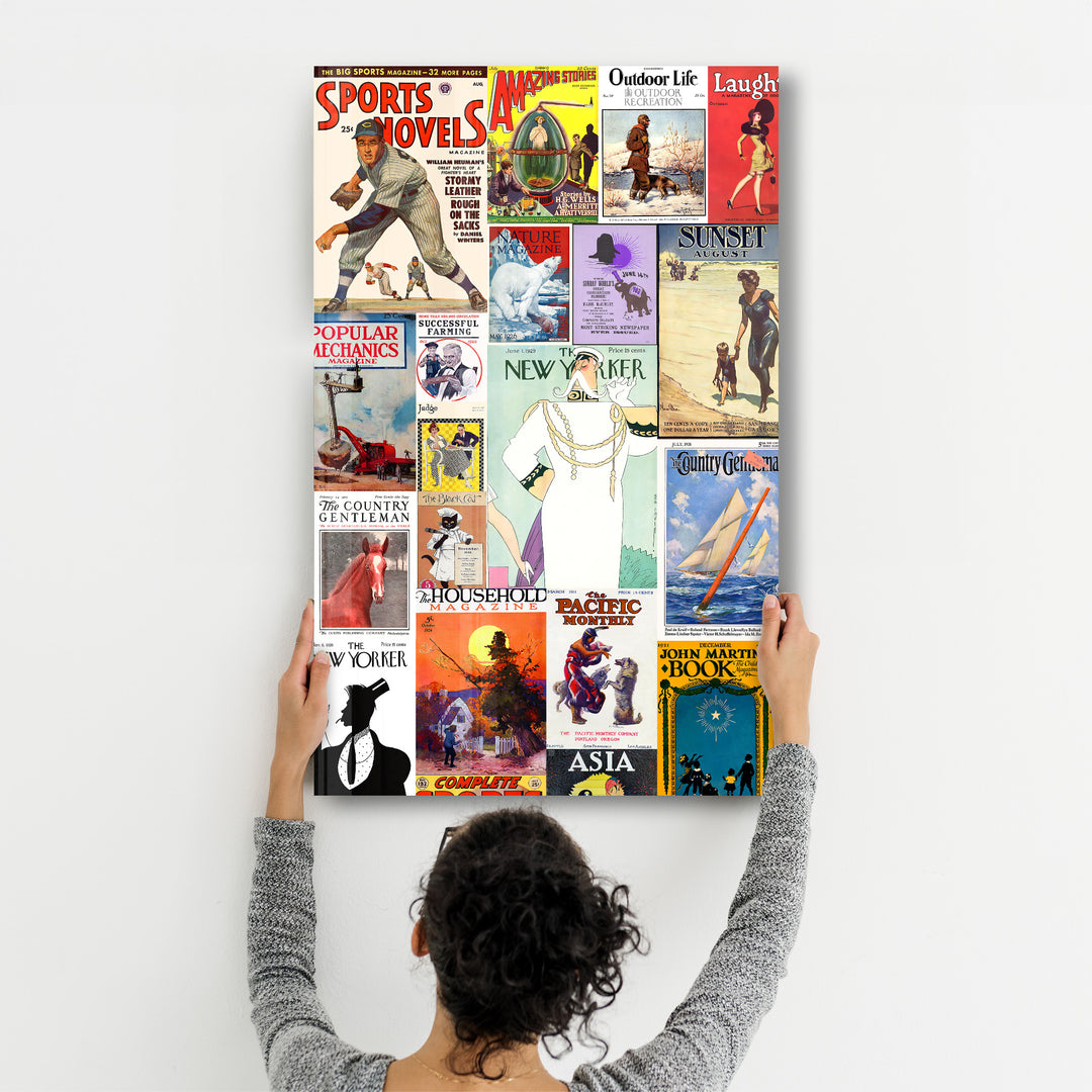 Retro Magazine Covers-4 - Glass Wall Art