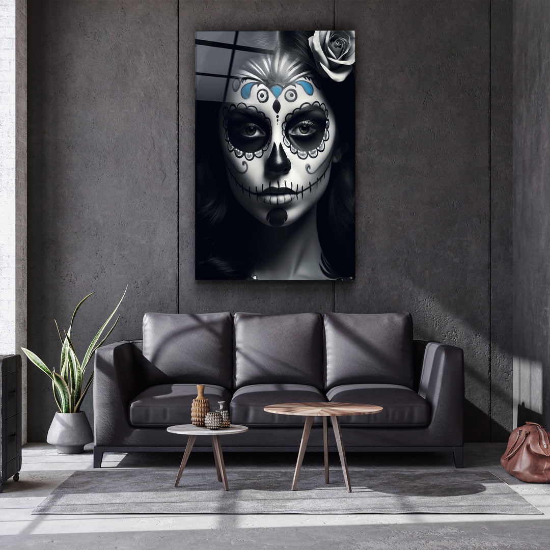 ・"Sugar Skull Make Up"・Designers Collection Glass Wall Art