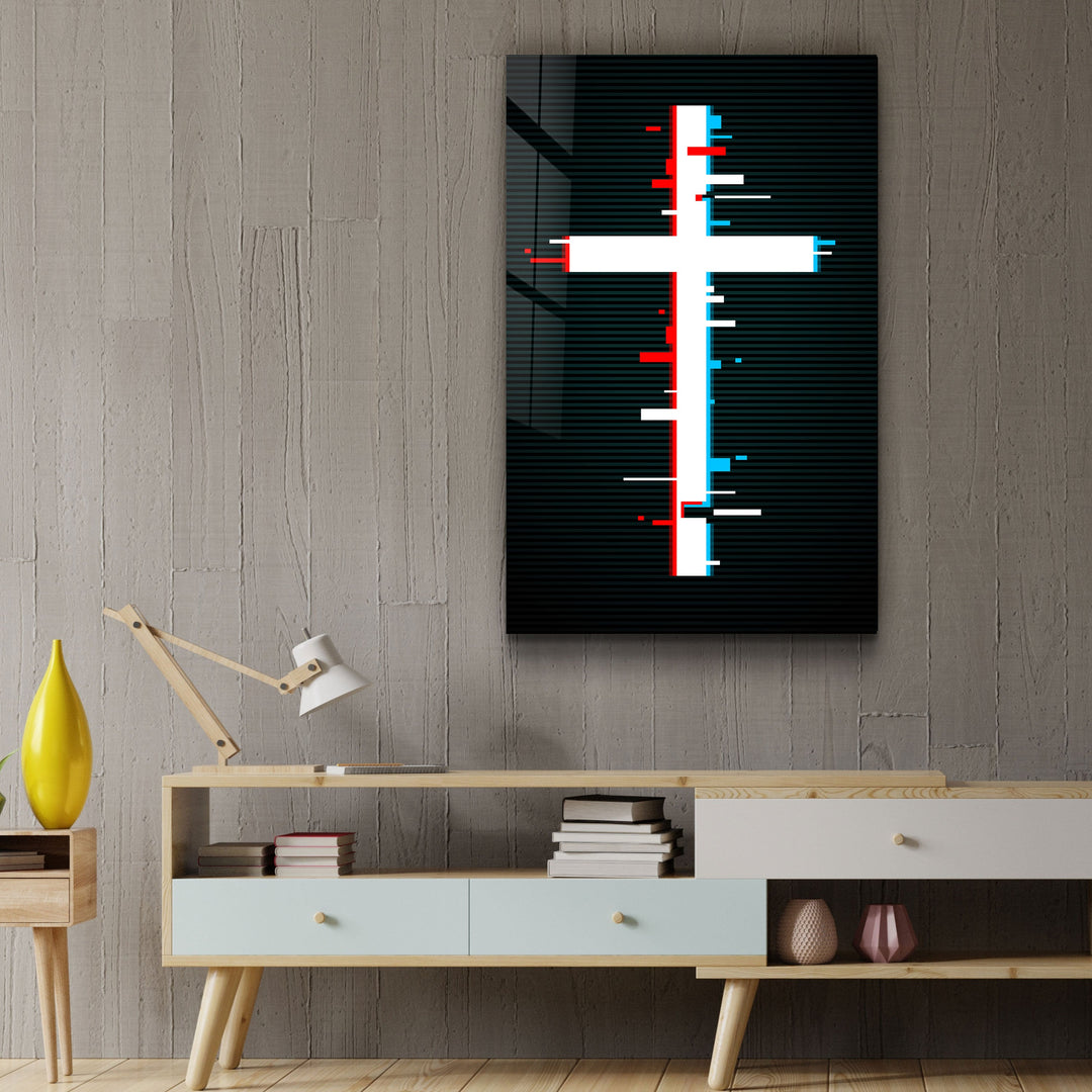 ."Cross - Trippy". Designers Collection Glass Wall Art