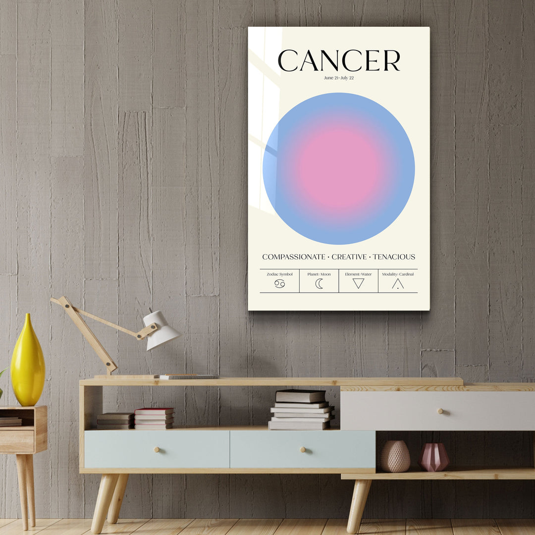 ."Cancer - Aura Collection". Zodiac Glass Wall Art