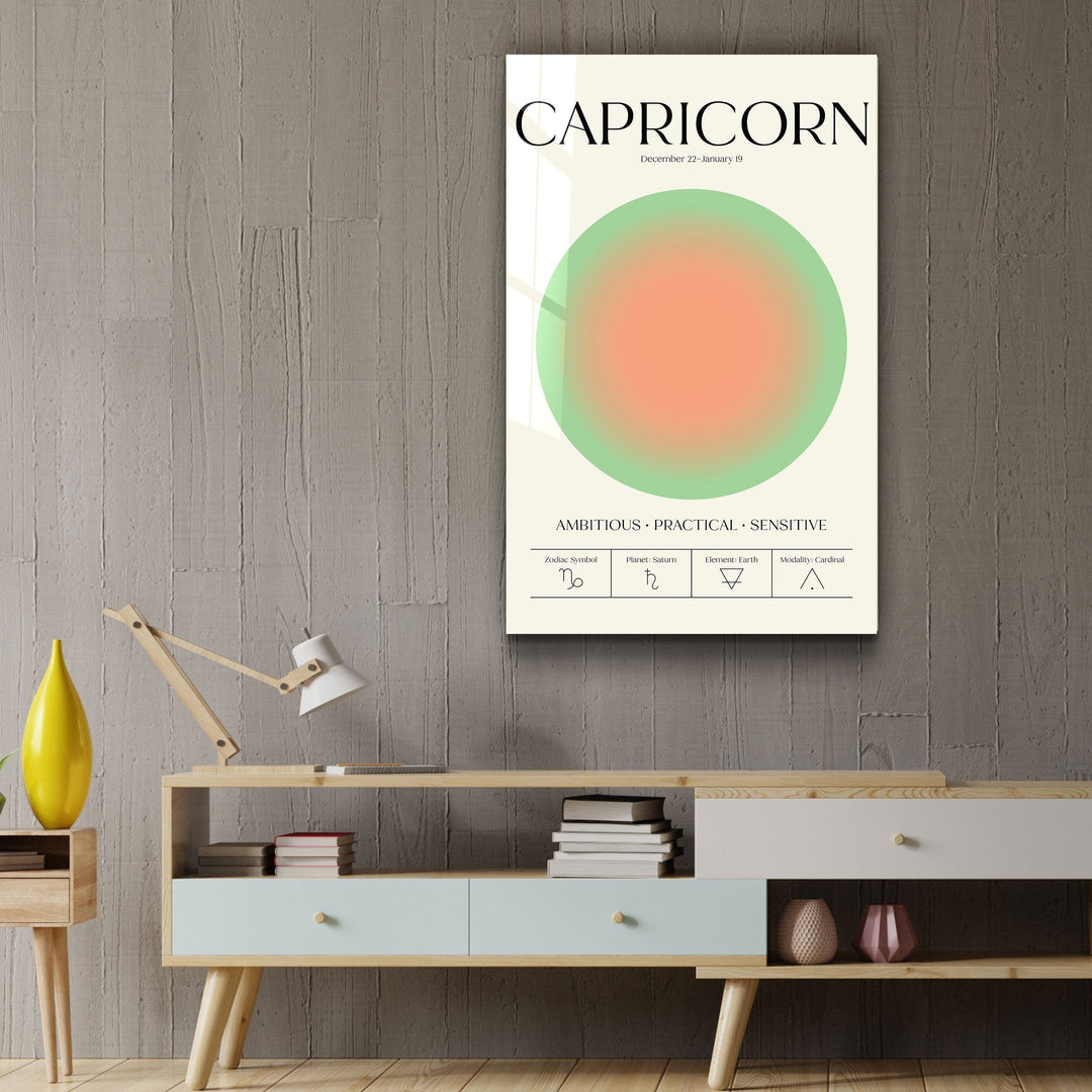 ."Capricorn - Aura Collection". Zodiac Glass Wall Art