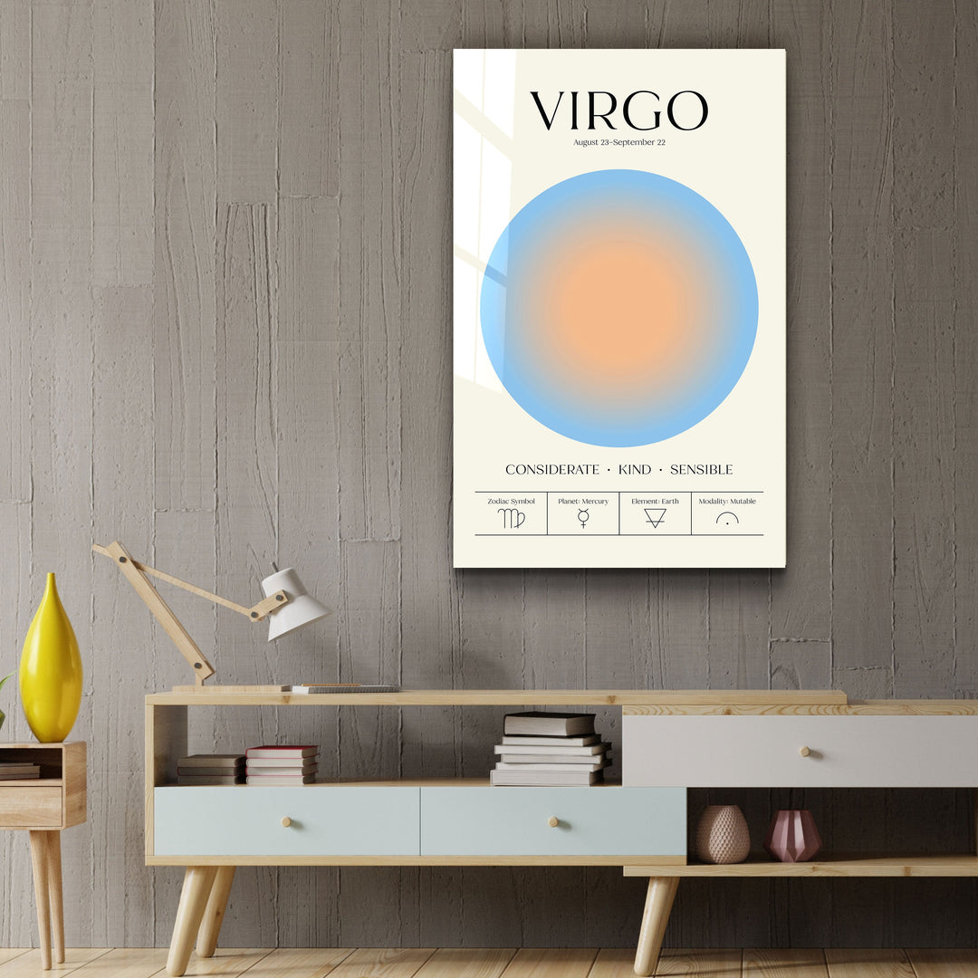 ."Virgo - Aura Collection". Zodiac Glass Wall Art