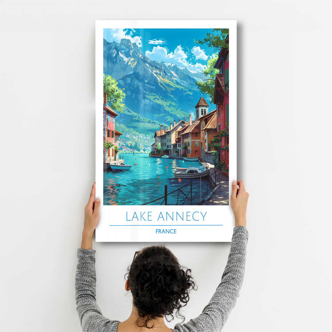 Lake Annecy France-Travel Posters | Glass Wall Art