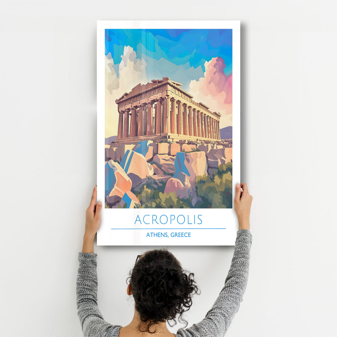 Acropolis-Athens Greece-Travel Posters | Glass Wall Art