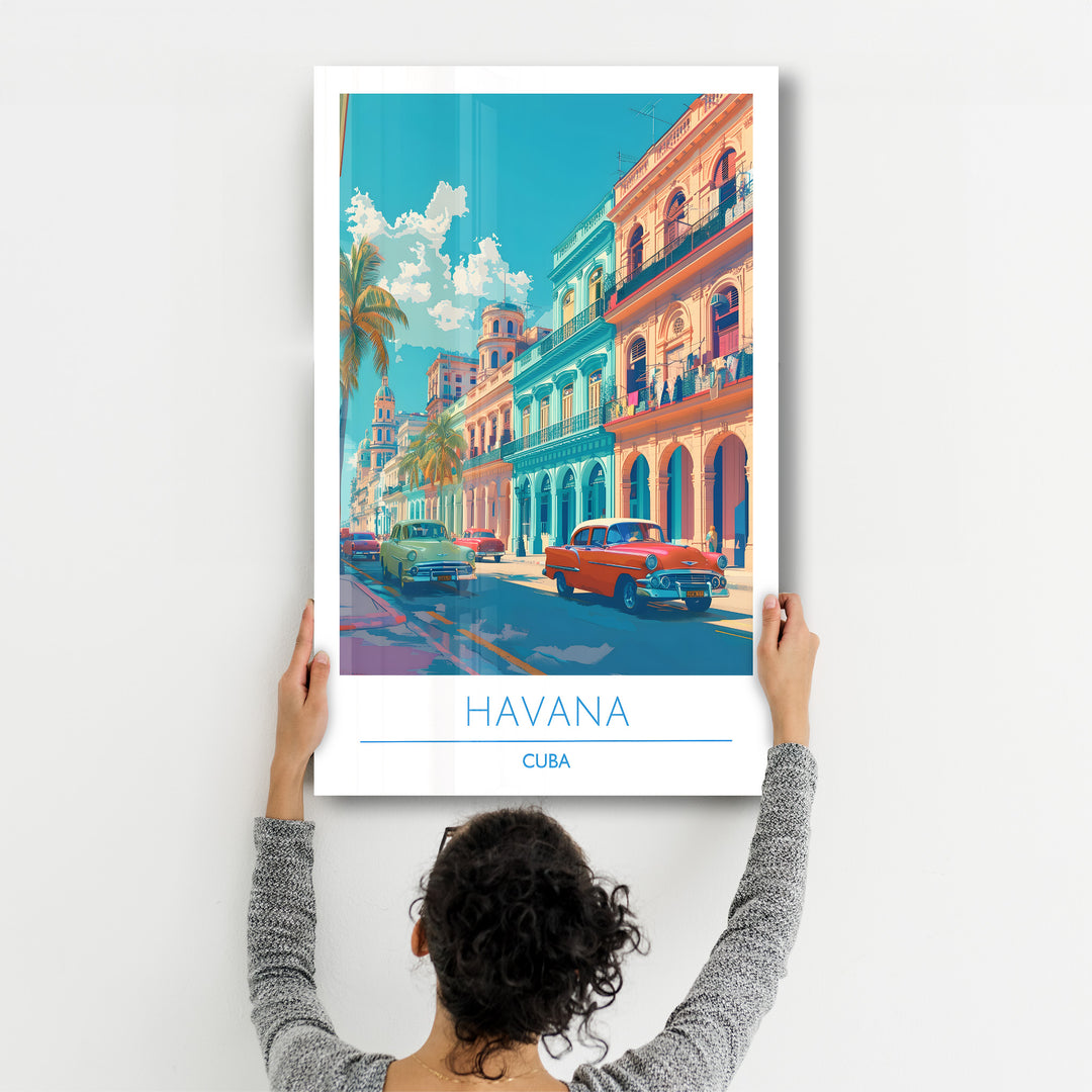 Havana Cuba-Travel Posters | Glass Wall Art