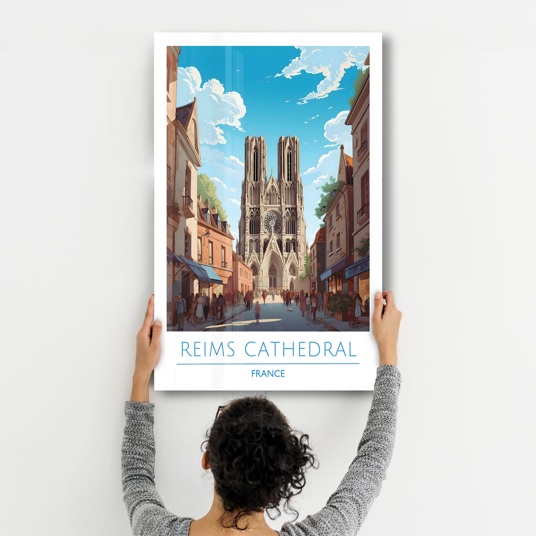 Reims Cathedral France-Travel Posters | Glass Wall Art