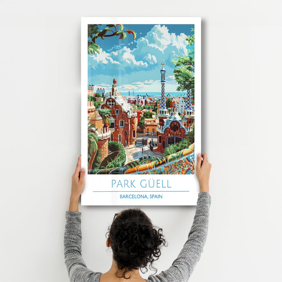 Park Guell-Barcelona Spain-Travel Posters | Glass Wall Art