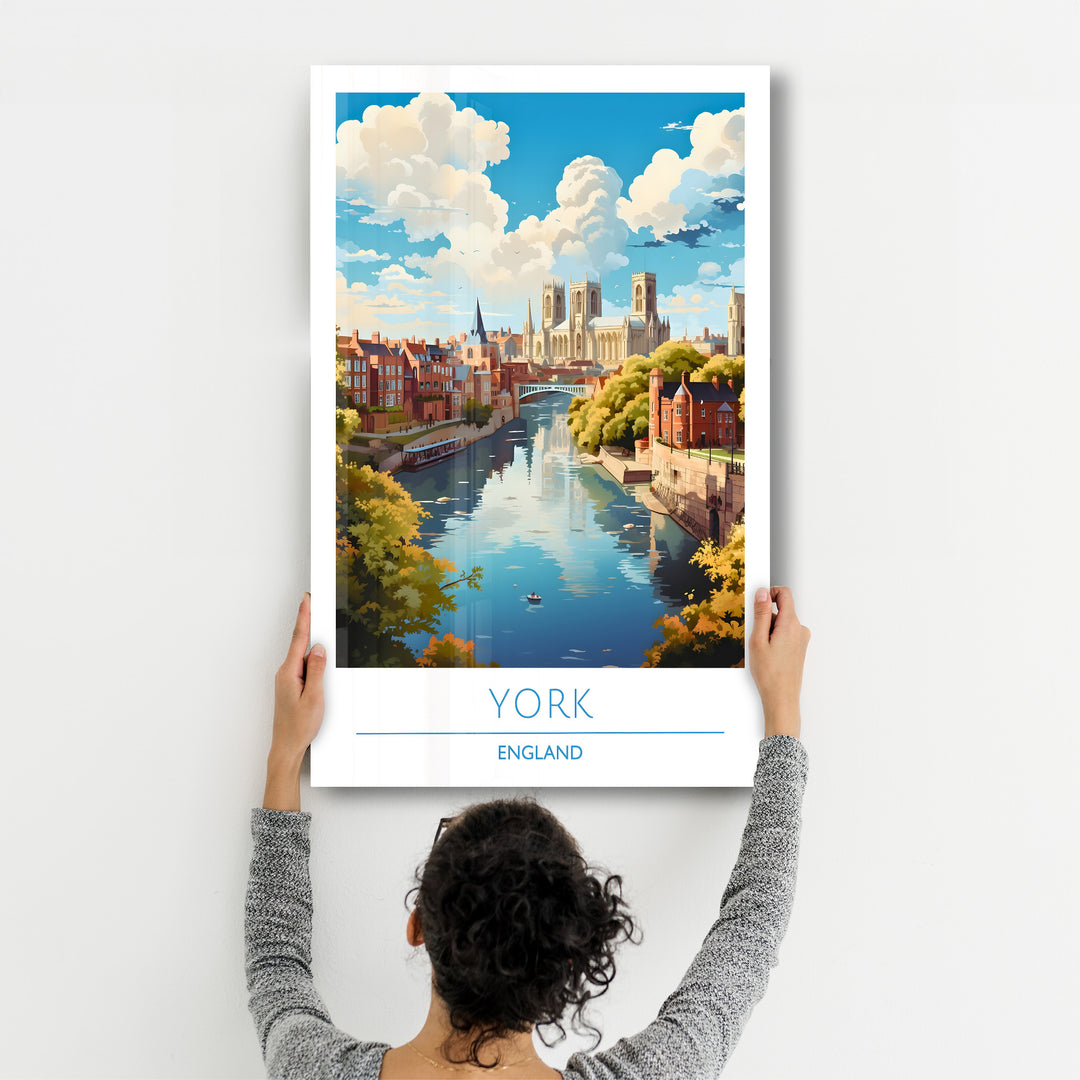 York England-Travel Posters | Glass Wall Art