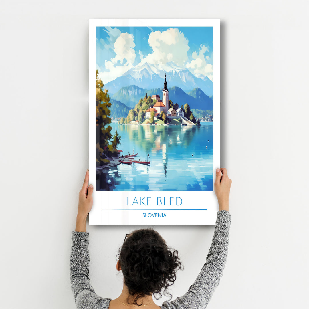 Lake Bled Slovenia-Travel Posters | Glass Wall Art