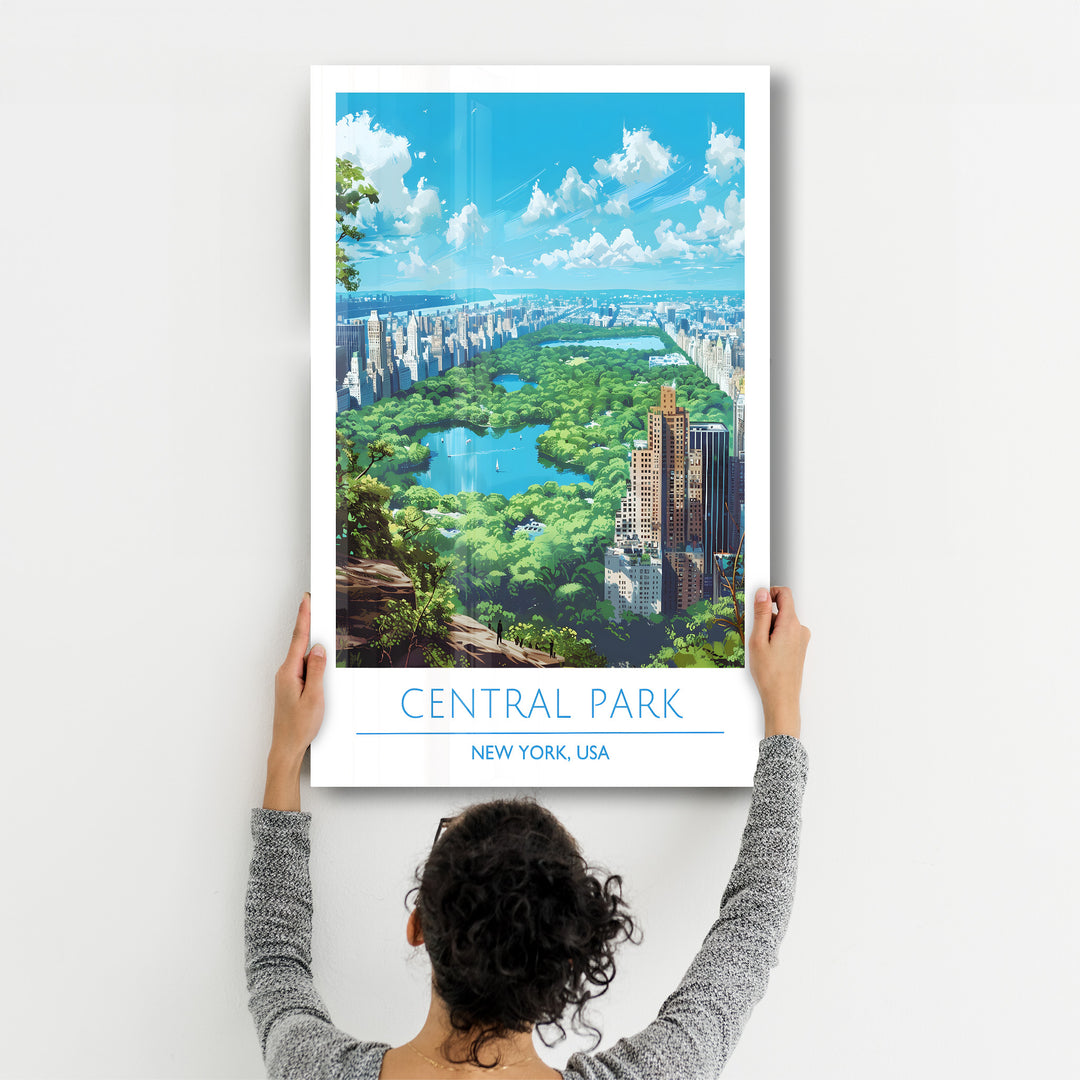 Central Park-New York USA-Travel Posters | Glass Wall Art