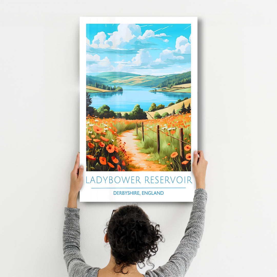 Ladybower Reservoir-Derbyshire England-Travel Posters | Glass Wall Art