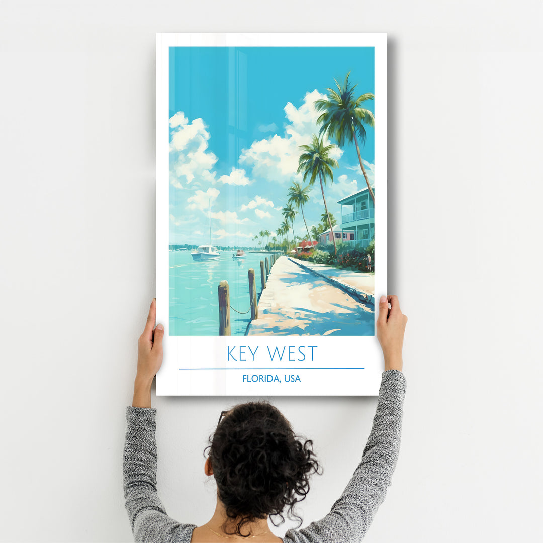 Key West-Florida USA-Travel Posters | Glass Wall Art