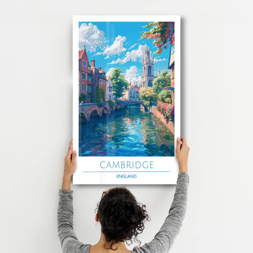 Cambridge England-Travel Posters | Glass Wall Art