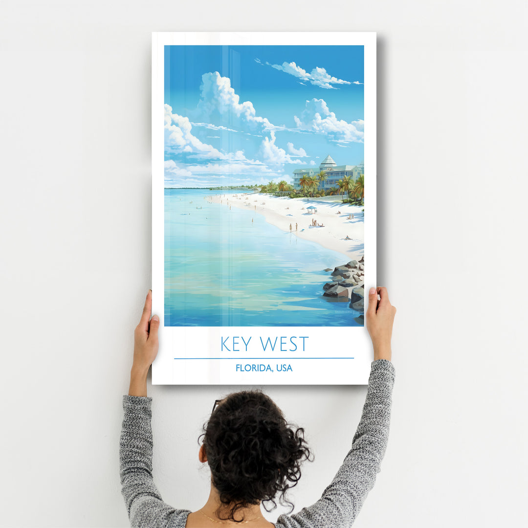 Key West-Florida USA-Travel Posters | Glass Wall Art